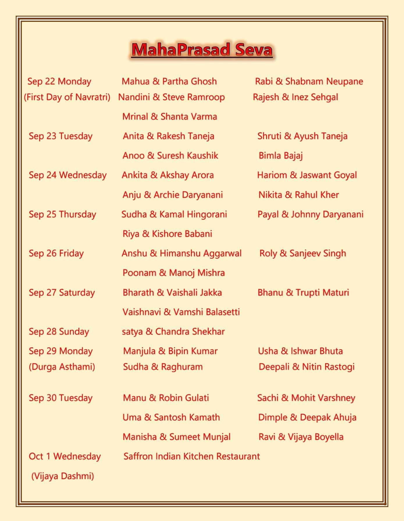 Navaratri_Food Sponsors